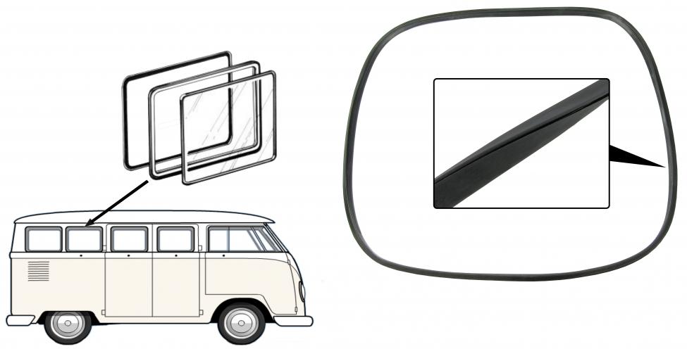 T1, T2, T3 Bus Dichtung Ausstellfenster / Fensterrahmen